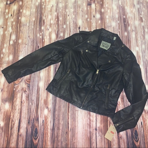 NWT LEVI’S Faux Leather Moto Jacket - Picture 2 of 11